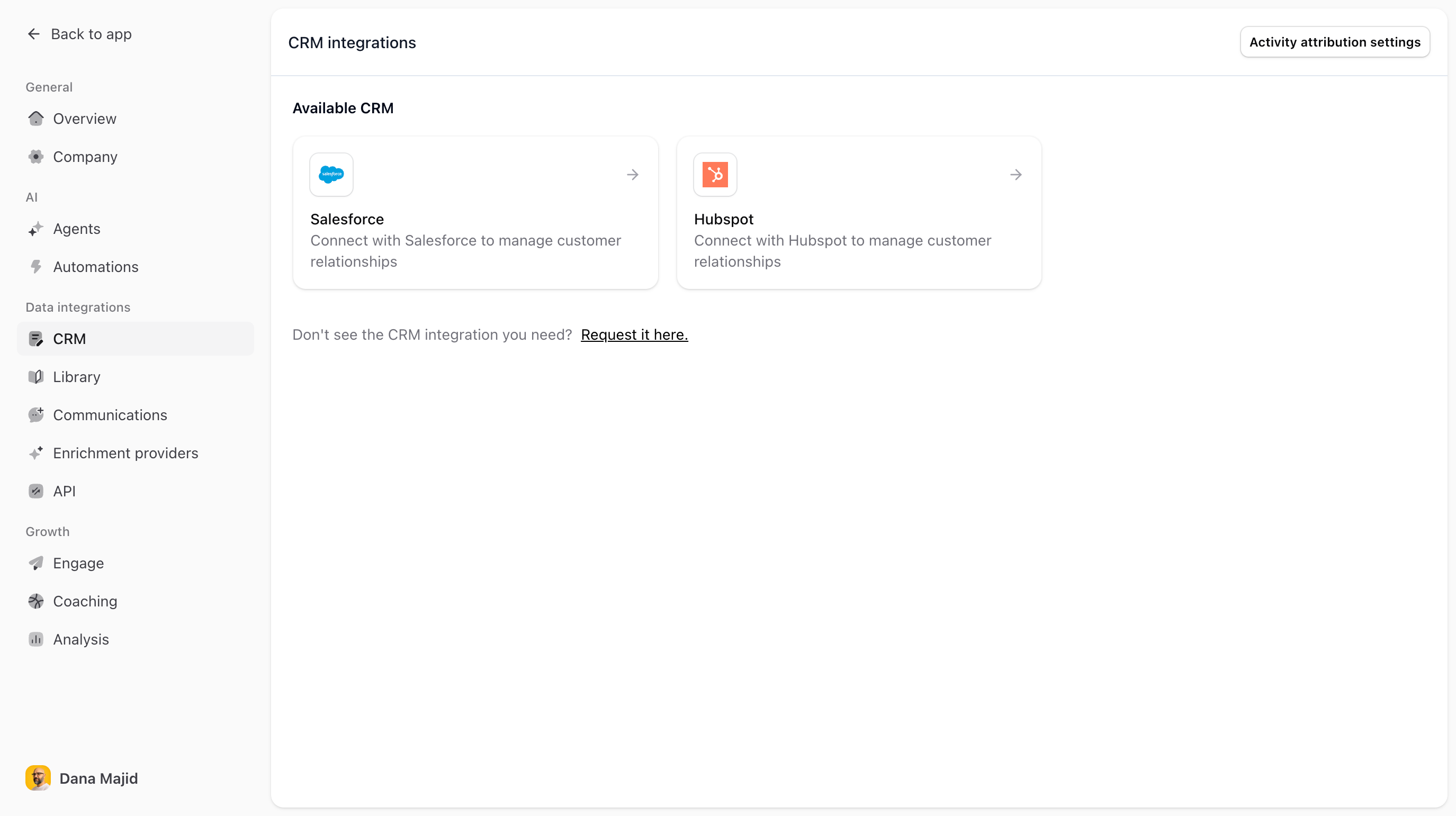 HubSpot CRM-overzicht in Bigmind