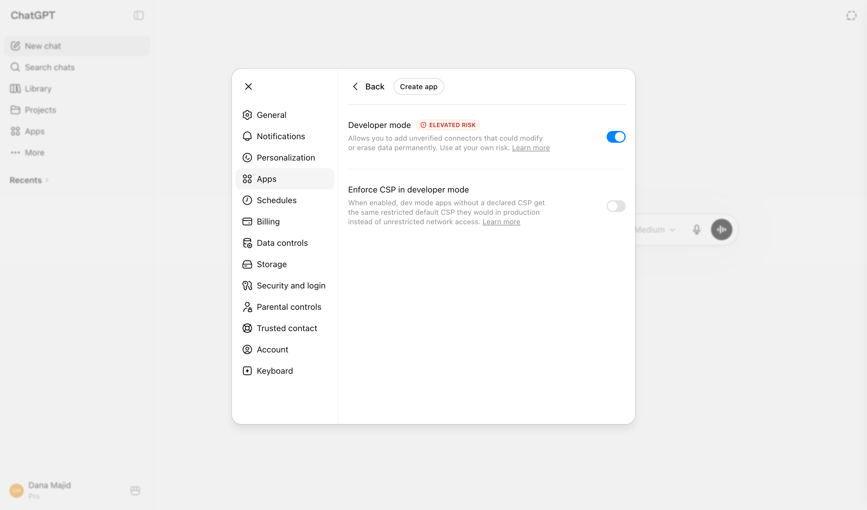 Enable ChatGPT developer mode
